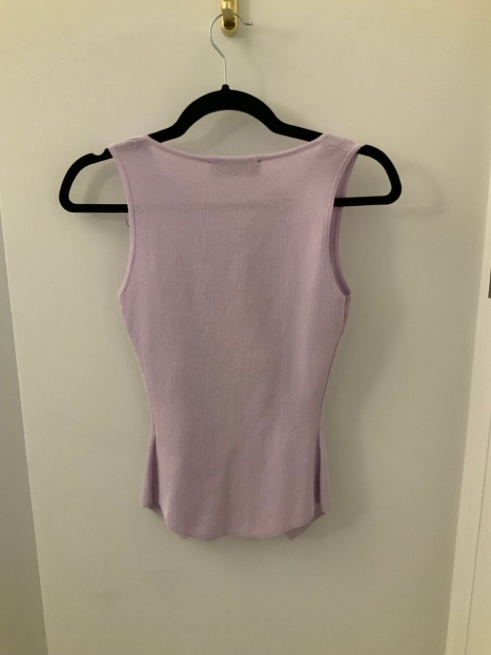 Zara Lavender Ribbed Sleeveless Button-Front Top Size S